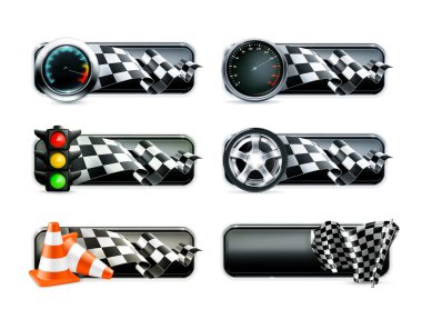 Racing banners set clipart