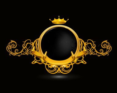 Siyah üzerine vintage çerçeve