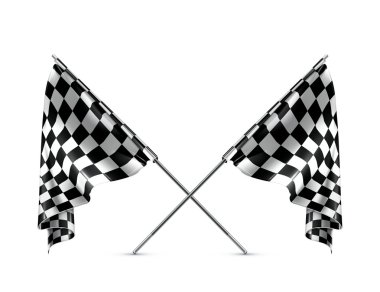 Two crossed checkered flags clipart
