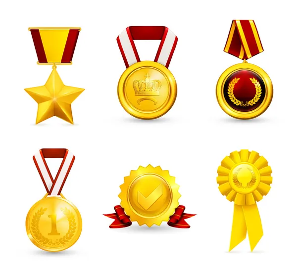 Gouden medaille, set 10eps — Stockvector