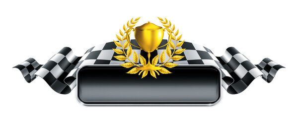 Racing banner with trophy, 10eps