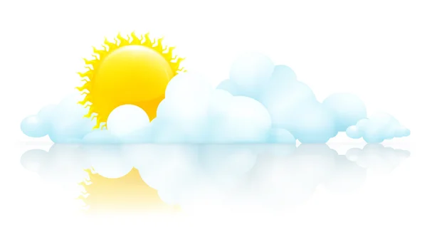 Sol y nubes, 10eps — Vector de stock