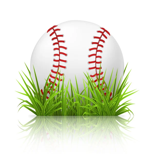 Baseball auf Gras, 10eps — Stockvektor