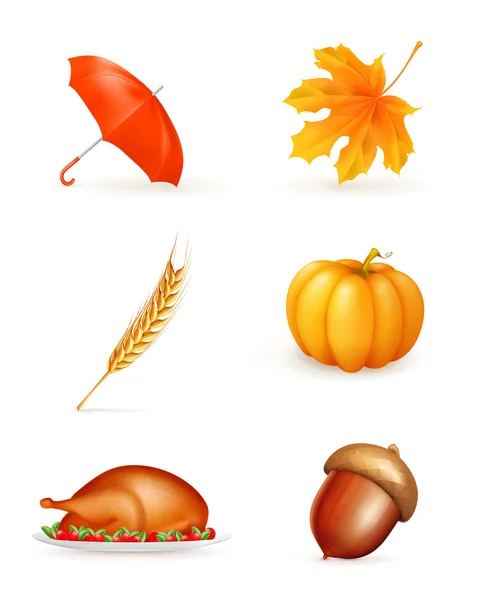 Jesień, zestaw ikon — Wektor stockowy