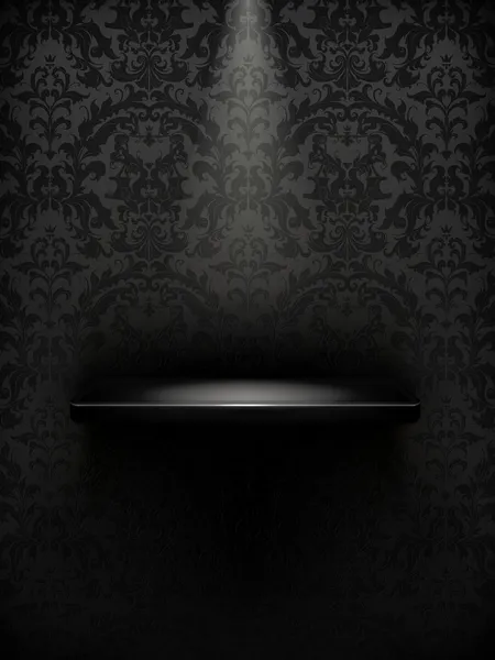 Étagère vide, luxe noir — Image vectorielle