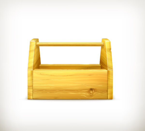 Empty wooden toolbox