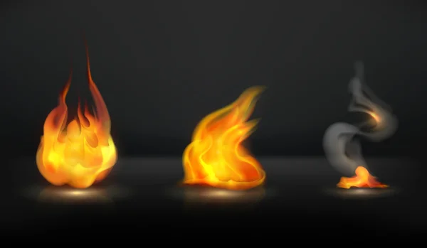 Vlammen aangestoken — Stockvector
