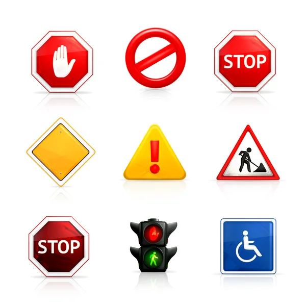 Set of road signs — Stock Vector