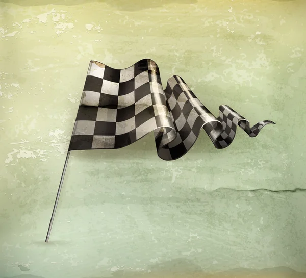 Checkered Flag, old-style vector — Stock Vector