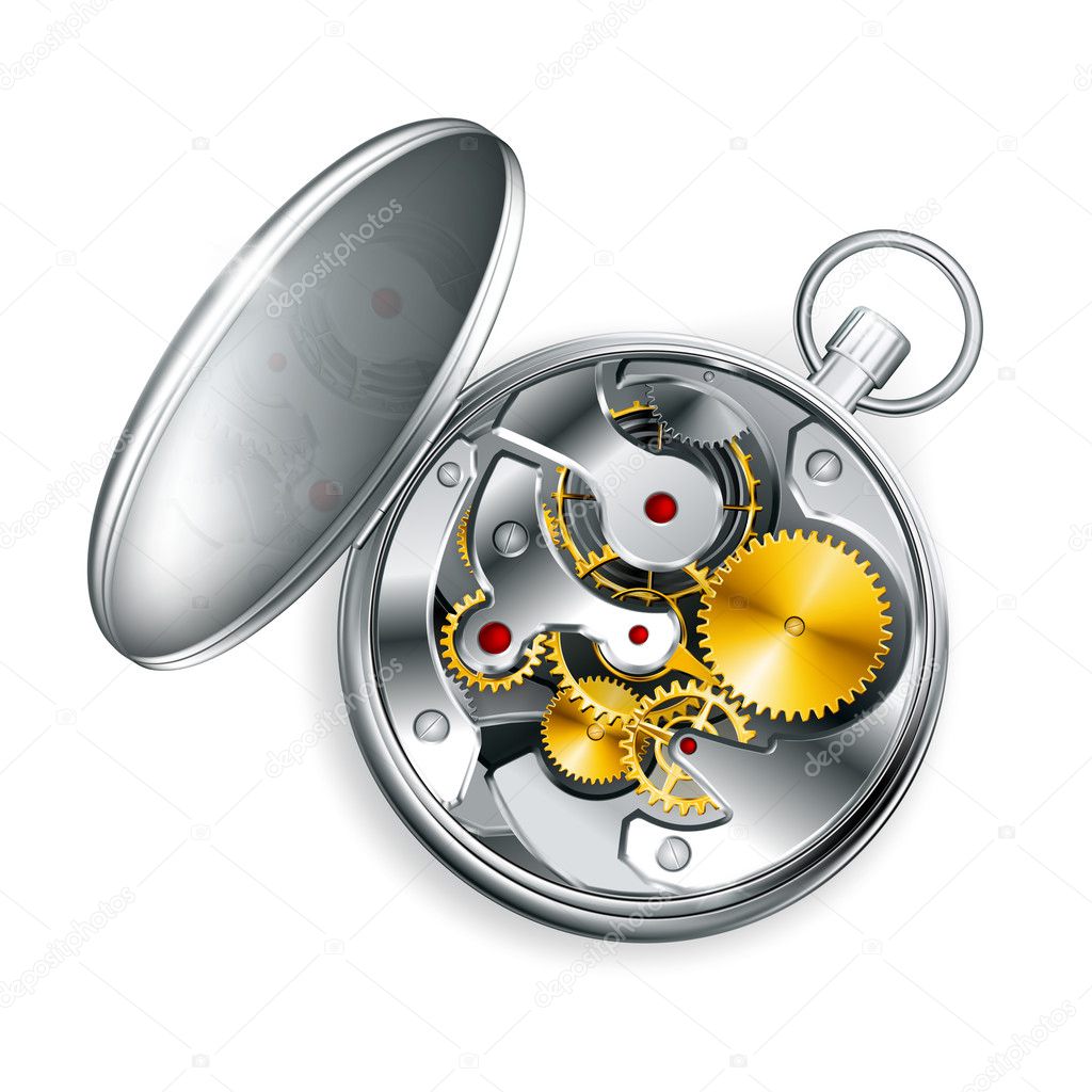 Mechanical clock, vector