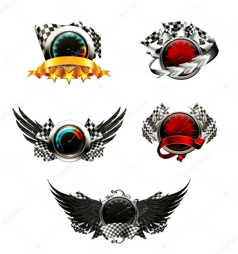 Set of racing emblems