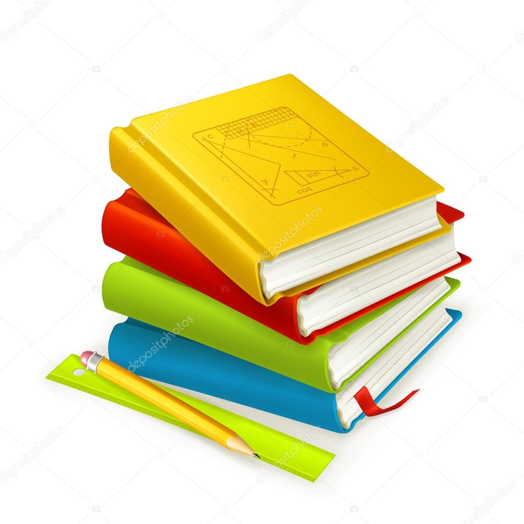 Stack of textbooks, vector
