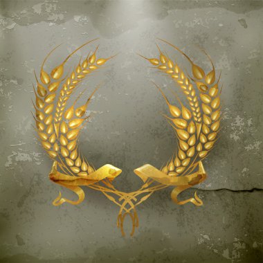 buğday çelenk, eski stil vektör