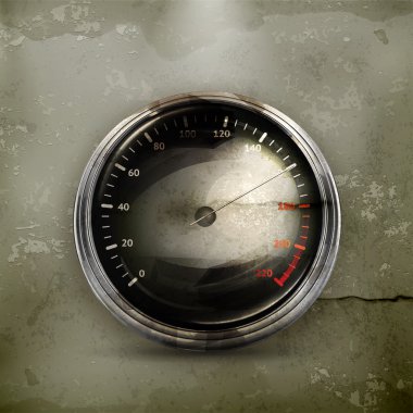 Speedometer, old-style vector clipart