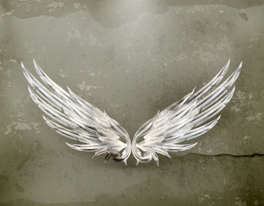 Wings white old-style vector