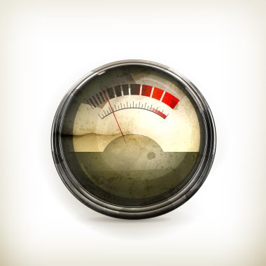 Audio Gauge, old-style vector isolated clipart