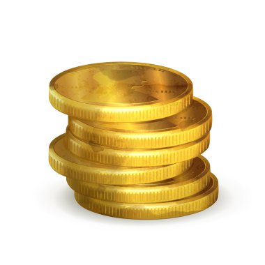 Stacks of gold coins, old-style vector isolated vector