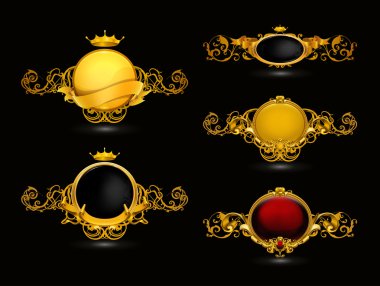 Siyah üzerine vintage çerçeveler