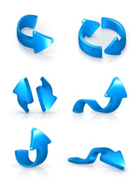 Mavi oklar ayarlandı, vektör