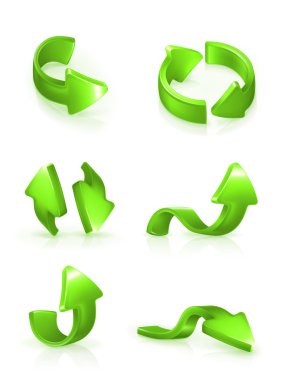 Yeşil oklar ayarlandı, vektör