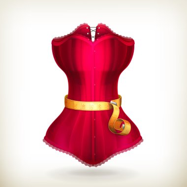 Şerit ölçü ve kırmızı elbise, vektör