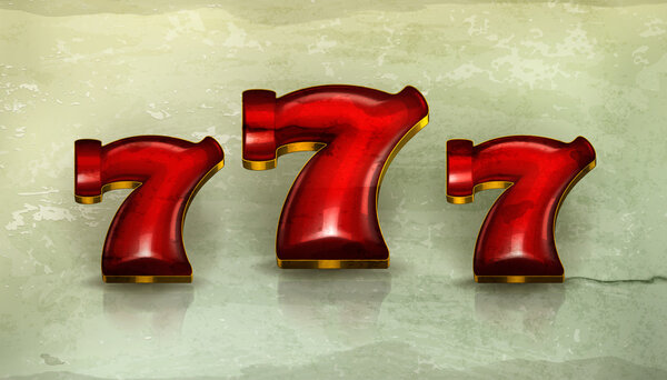 Lucky Seven, old-style vector