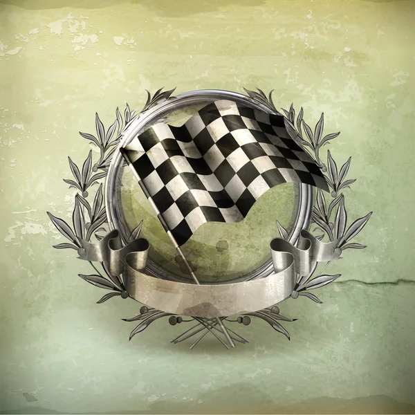 Racing Emblem, διάνυσμα παλαιού τύπου — Διανυσματικό Αρχείο