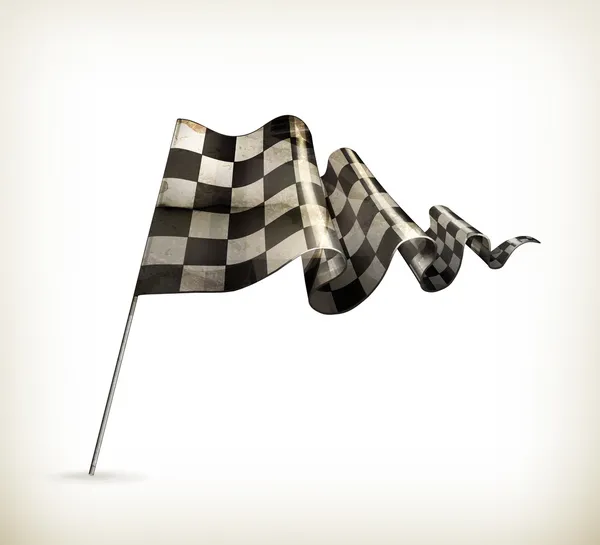 Checkered Flag, old-style vector isolated — Stock Vector