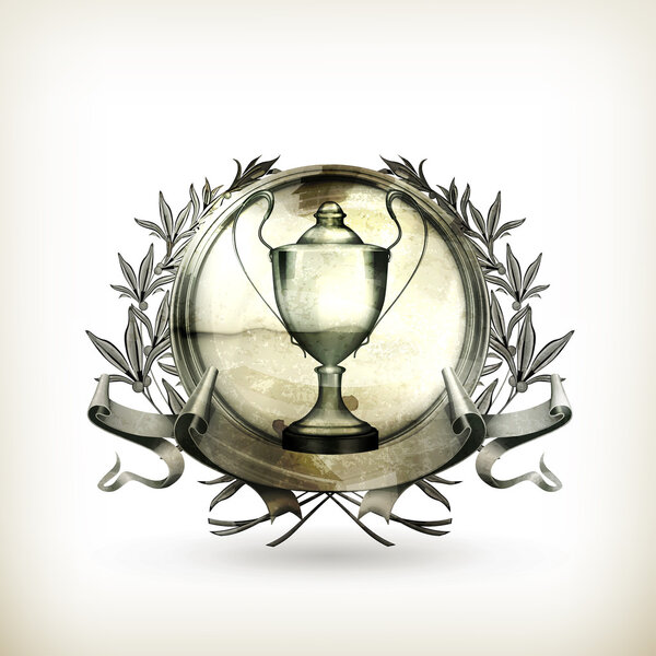 Emblem Silver, old-style vector isolated