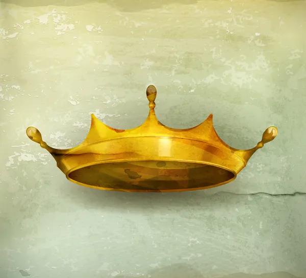 Elemento de design Golden Crown, vetor de estilo antigo — Vetor de Stock