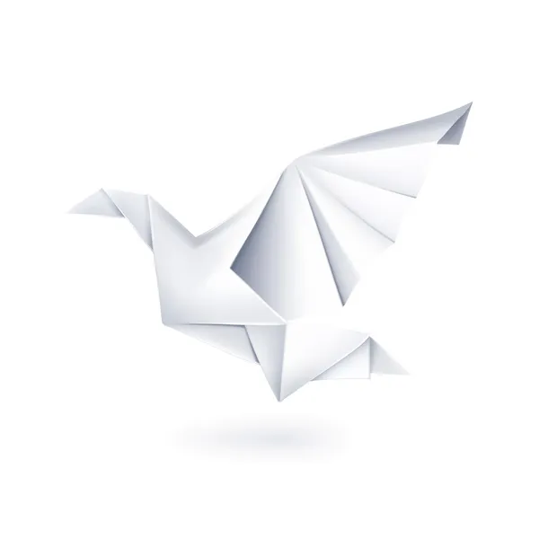 Paper dove, origami — Stock Vector