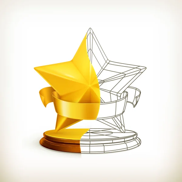 Premio media estrellas, vector — Vector de stock