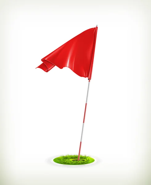 Bandera de golf roja, vector — Archivo Imágenes Vectoriales