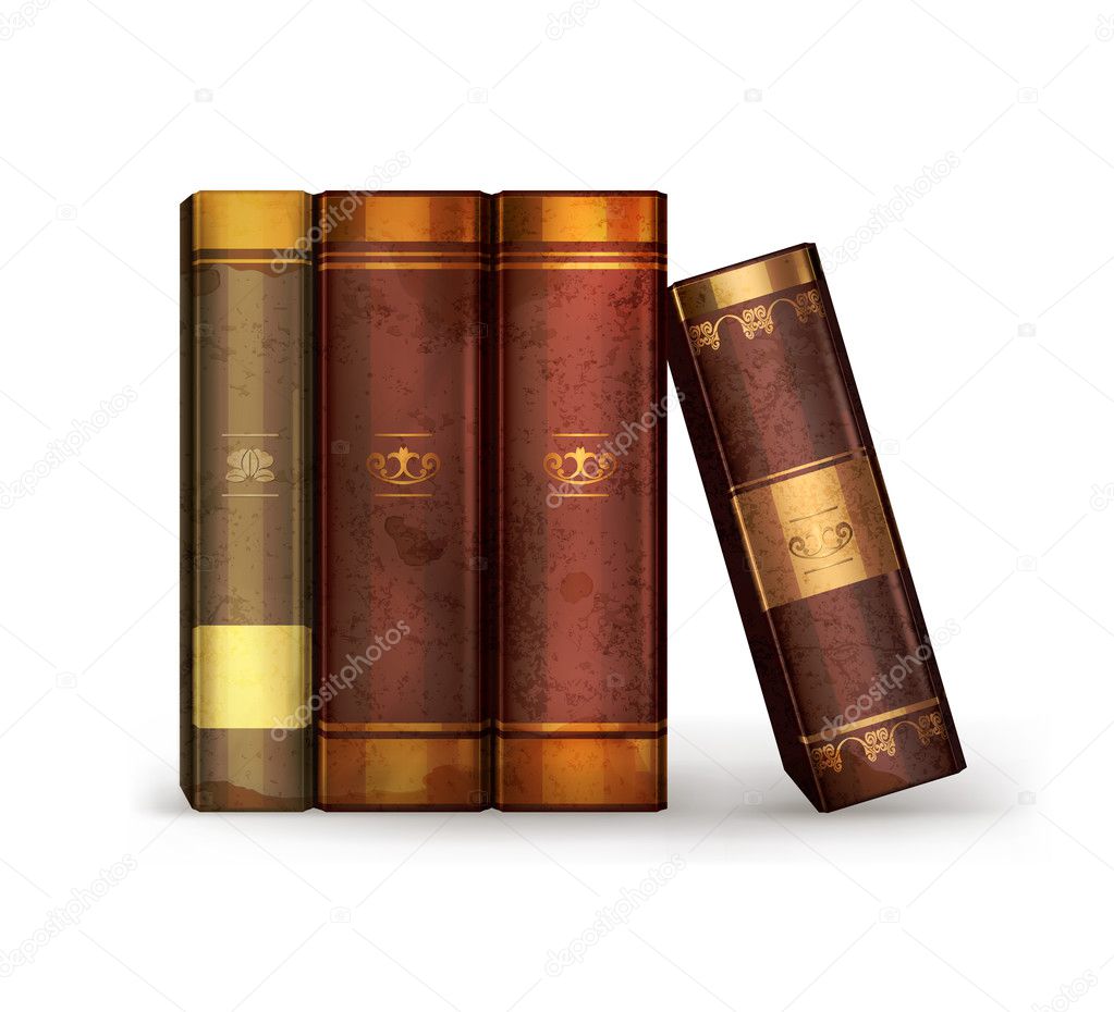 Books, old-style vector isolated