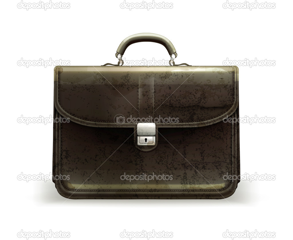 Brief case, old-style vector isolated
