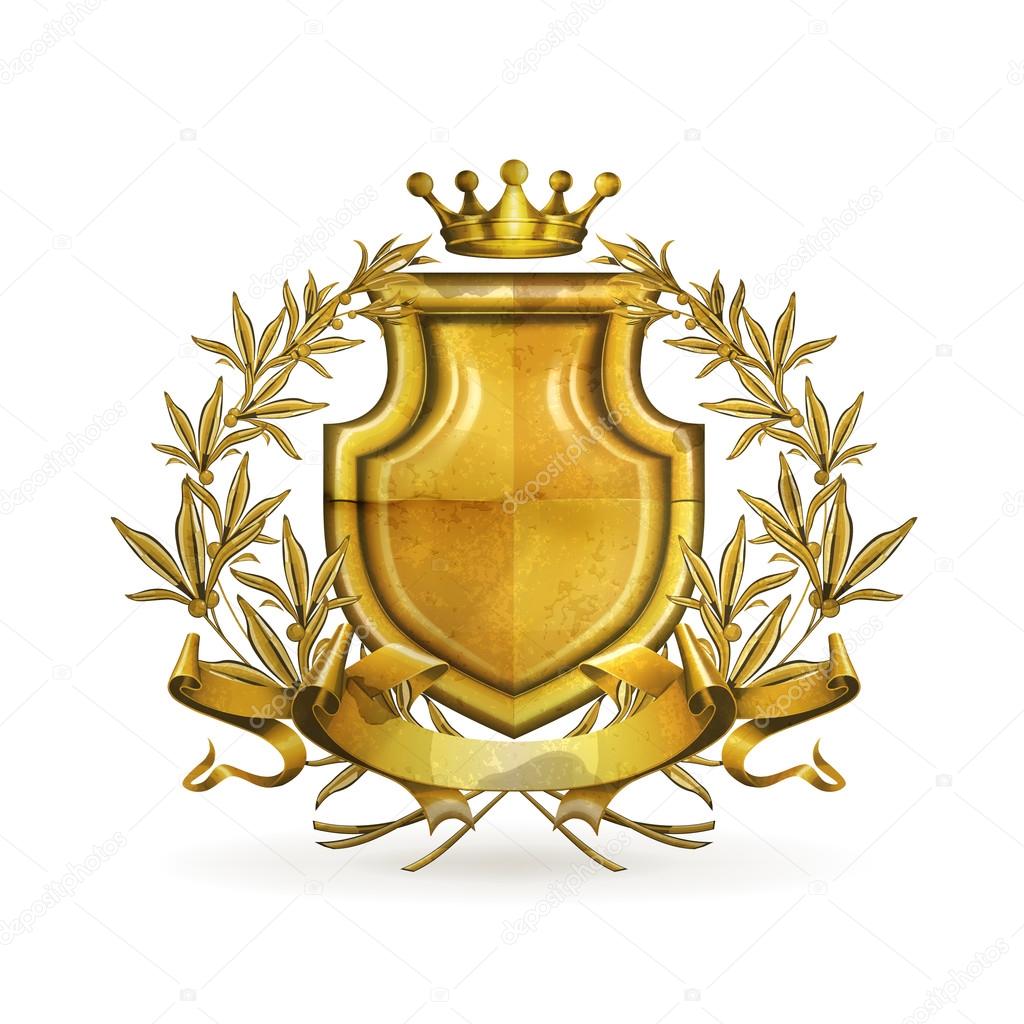 Coat of arms, old-style vector isolated