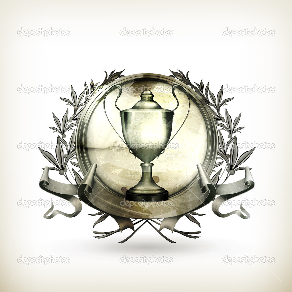 Emblem Silver, old-style vector isolated