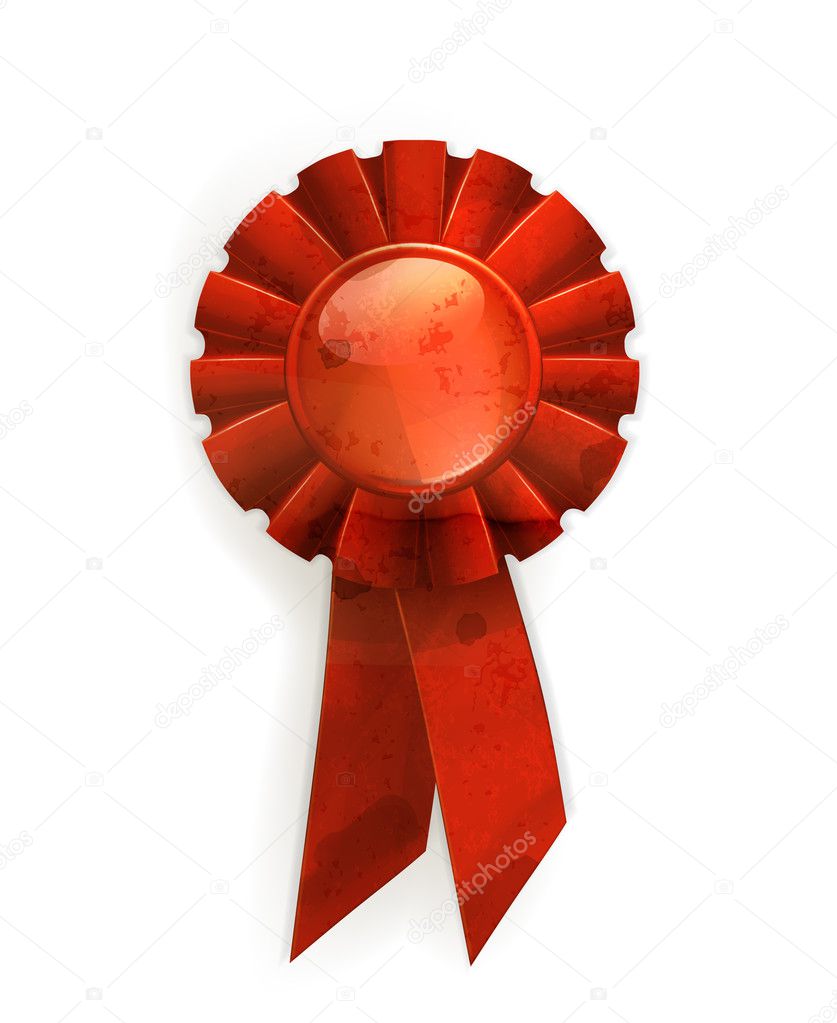 First place red ribbon, old-style vector isolated