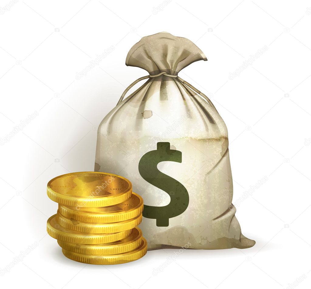 Moneybag, old-style vector isolated