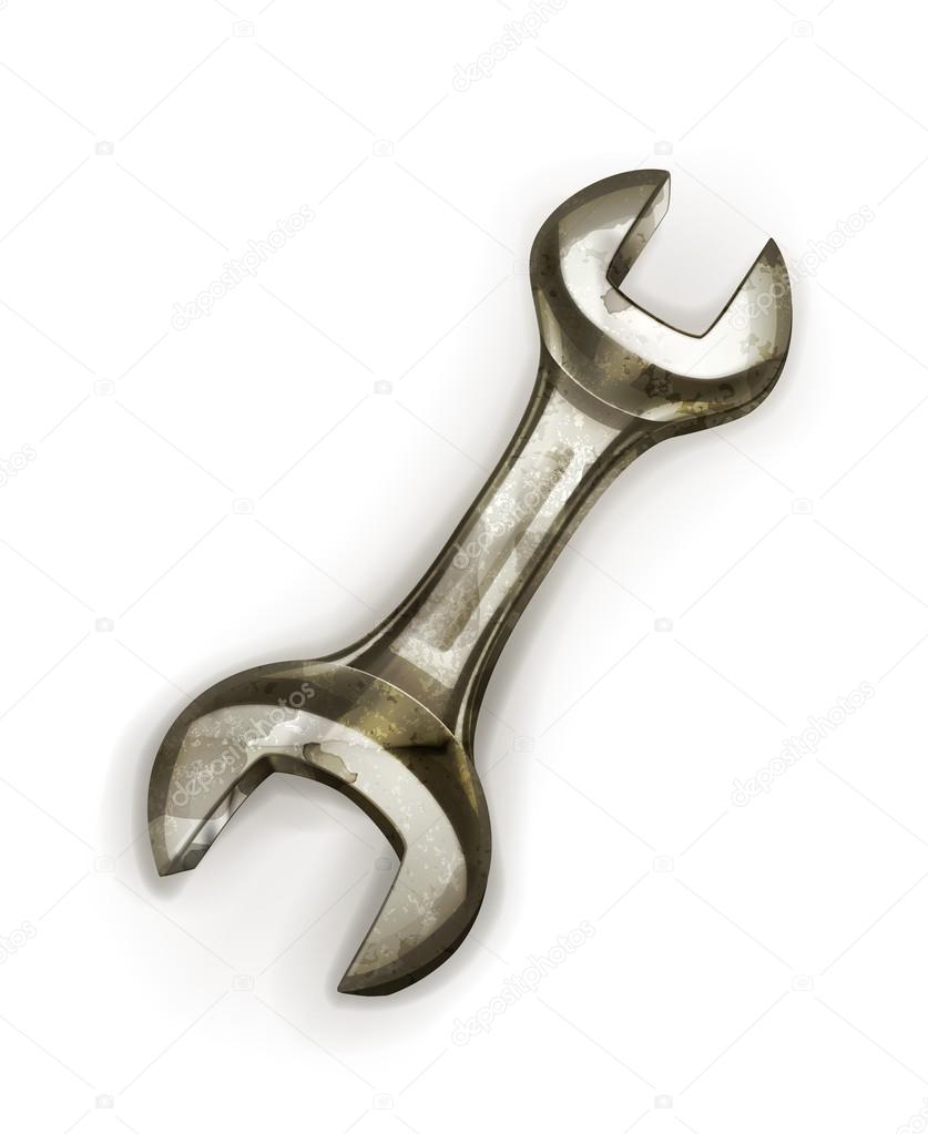 Wrench, old-style vector isolated