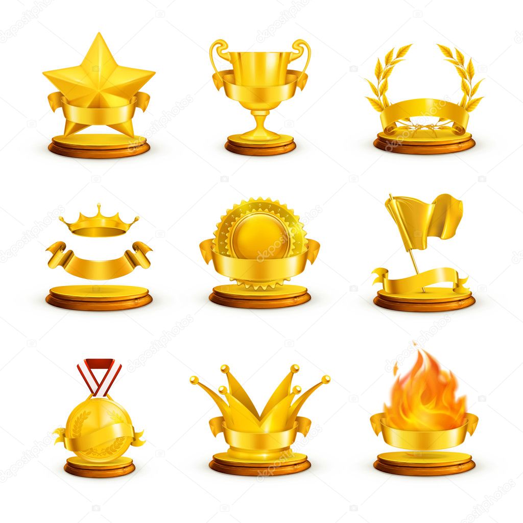 Gold awards, vector set