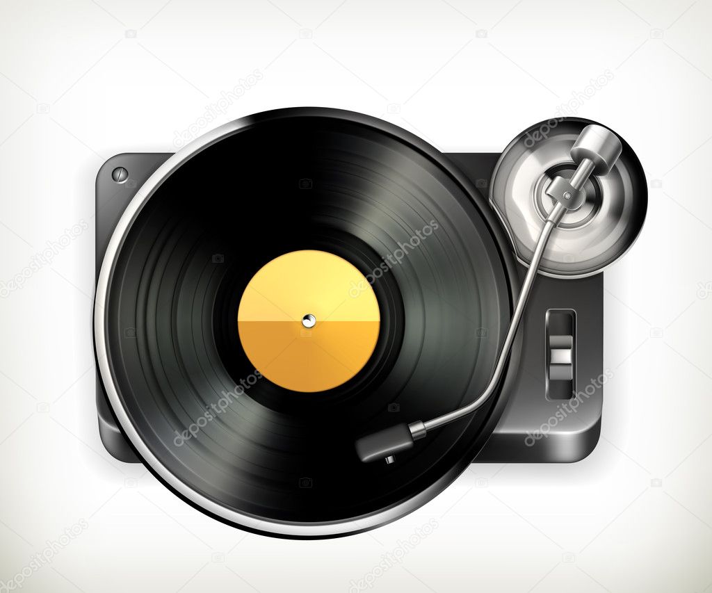 Phonograph turntable, vector