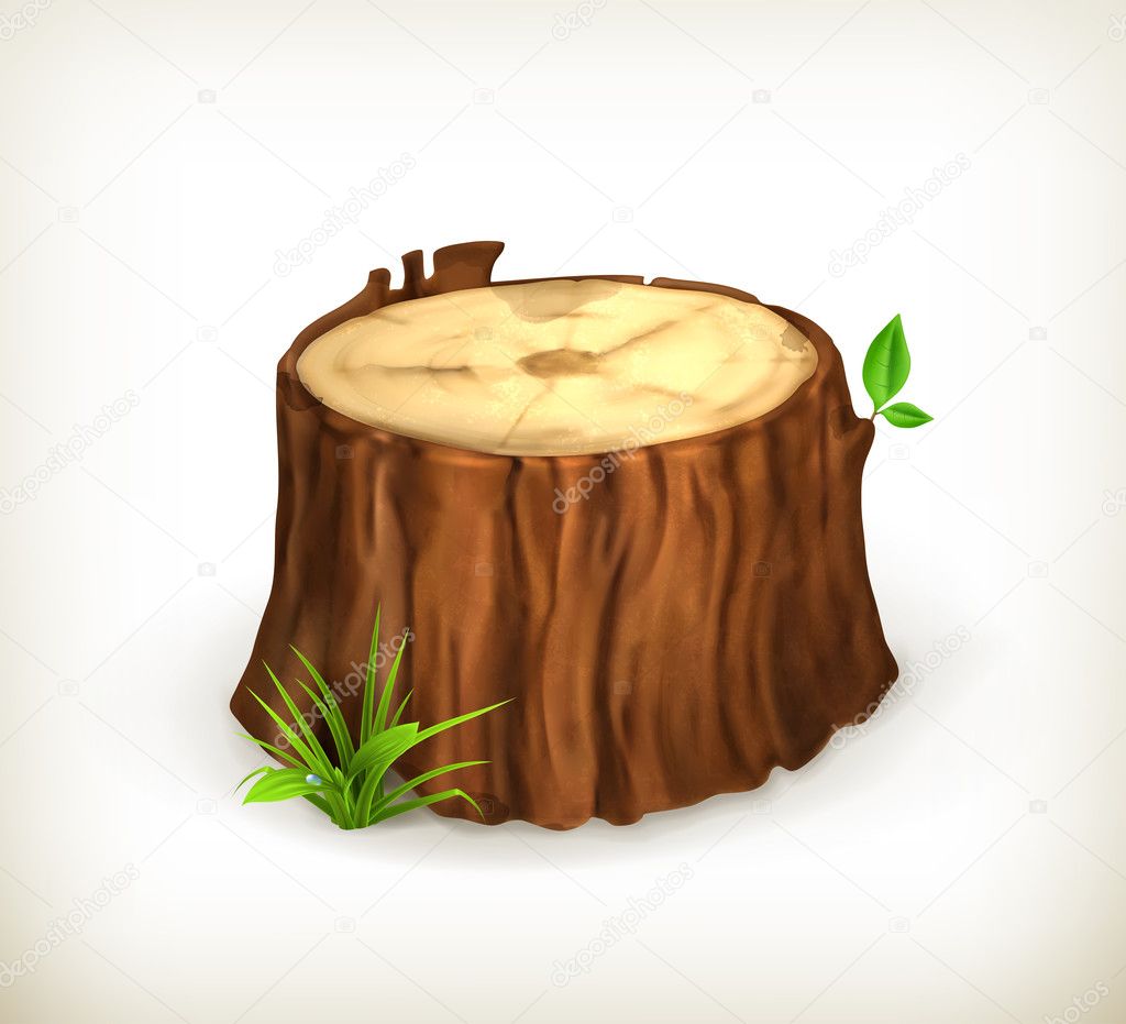 Tree stump, vector