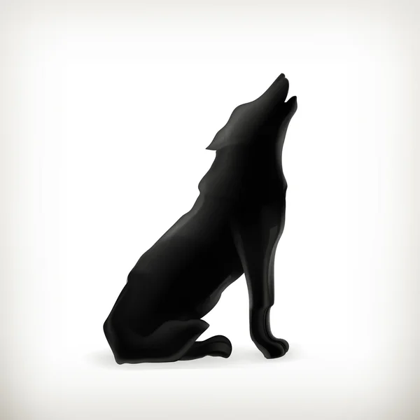 Silueta de lobo — Vector de stock