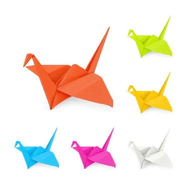 Origami Vinçler — Stok Vektör