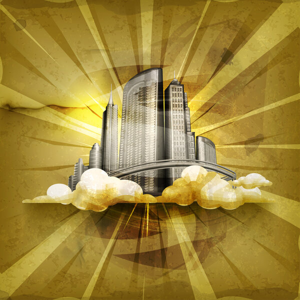 City, old-style background