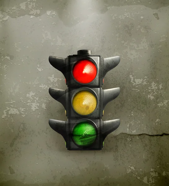 Traffic Lights, old-style — Stock Vector