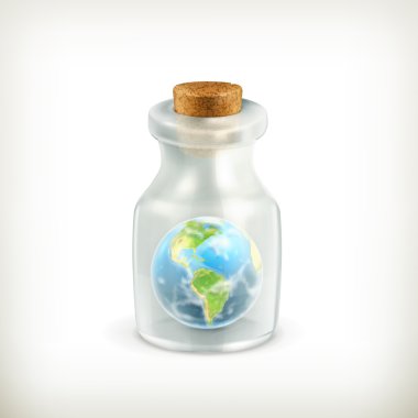 bir şişe dünya simgesi