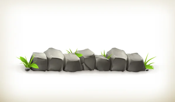 Piedras y hierba — Vector de stock