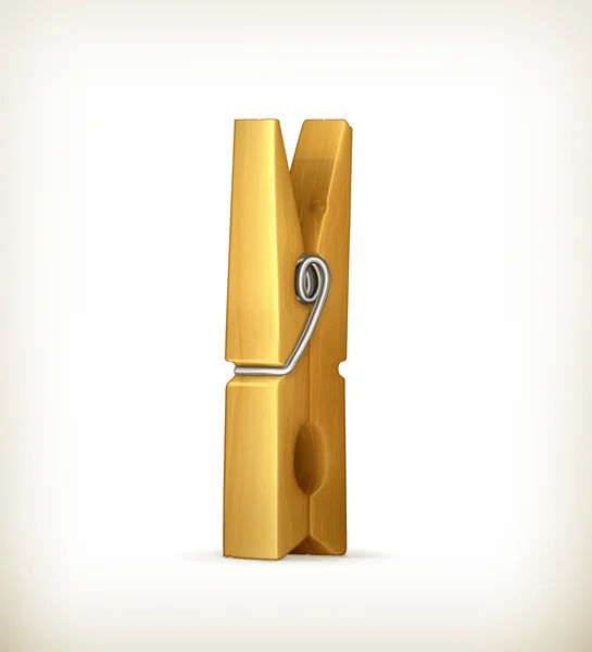 Wooden clothespin — Stock Vector